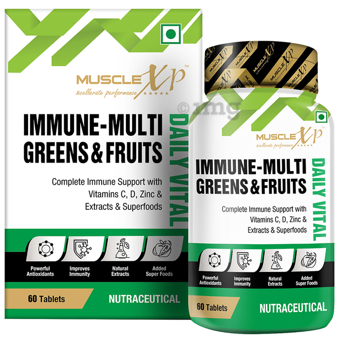 MuscleXP Immune-Multi Greens & Fruits Tablet (60 Each)