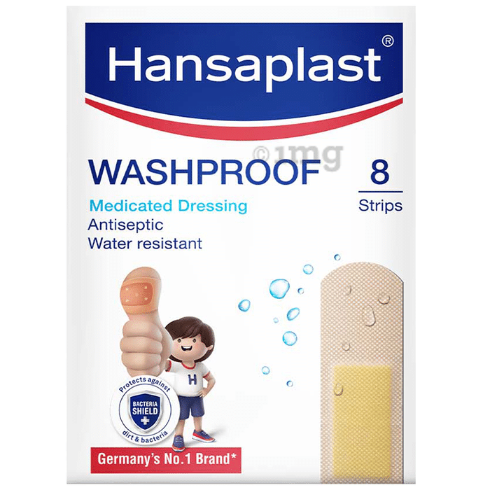 Hansaplast Washproof Medicated Dressing Band Aid, First Aid