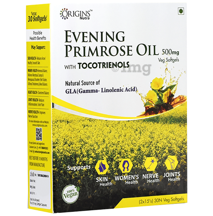 Origins Nutra Evening Primrose Oil 500mg Veg Softgel with Tocotrienols