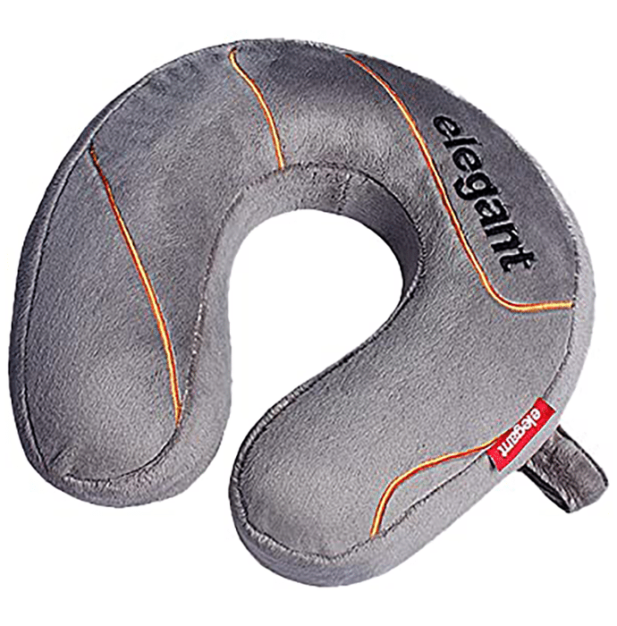 Elegant Fur Memory Foam Travel Pillow Grey