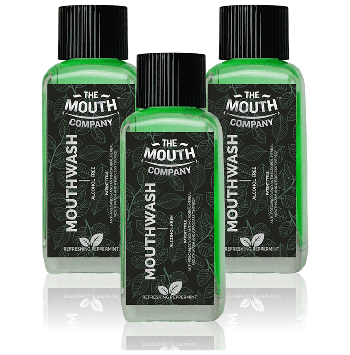 The Mouth Company Refreshing Peppermint Alcohol Free Mouthwash (100ml Each)