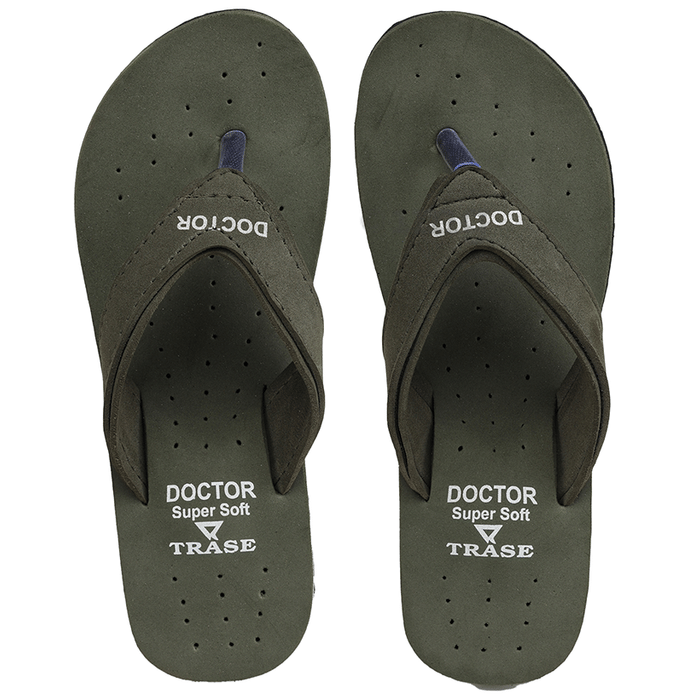 Trase Doctor Ortho Slippers for Women & Girls Light weight, Soft Footbed with Flip Flops 9 UK Olive Green