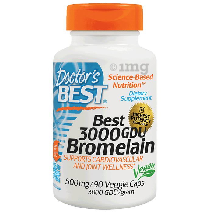 Doctor's Best Best 3000 GDU Bromelain Veggie Capsule | For Digestion & Joint Comfort