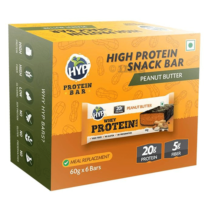 HYP Peanut Butter High Protein Snack Bar (60gm Each)