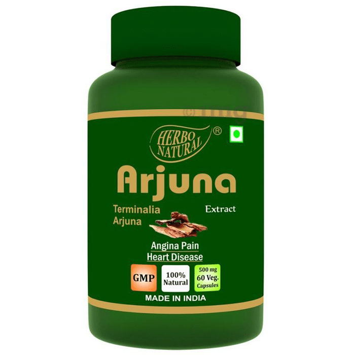 Herbo Natural Arjuna (Terminalia Arjuna) Extract 500mg Veg Capsule
