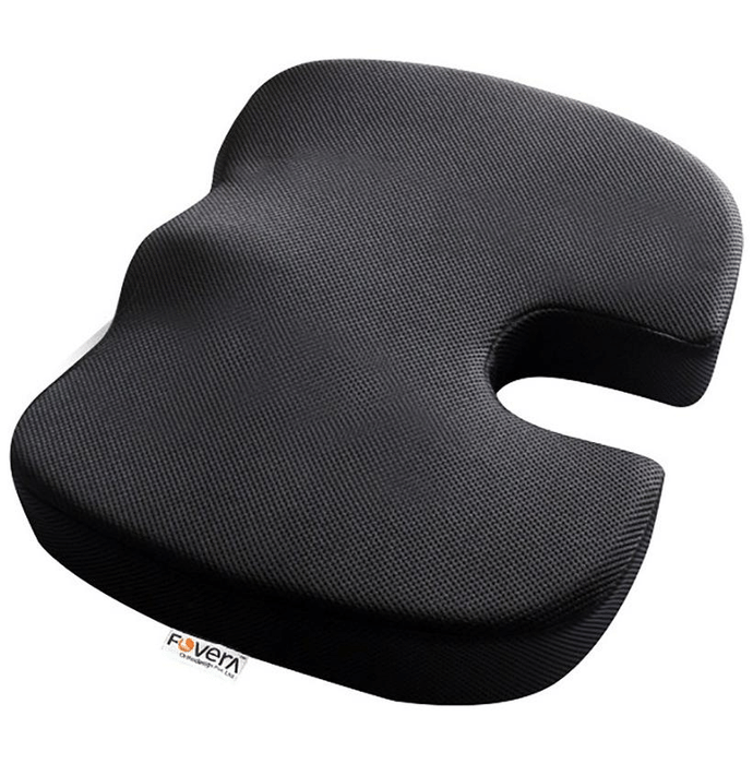 Fovera Orthopedic Memory Foam Coccyx Seat Cushion Medium Mesh Black