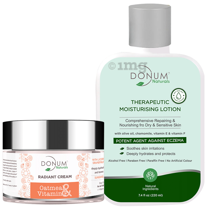 Donum Naturals Combo Pack of Radiant Cream and Therapeutic Moisturising Lotion