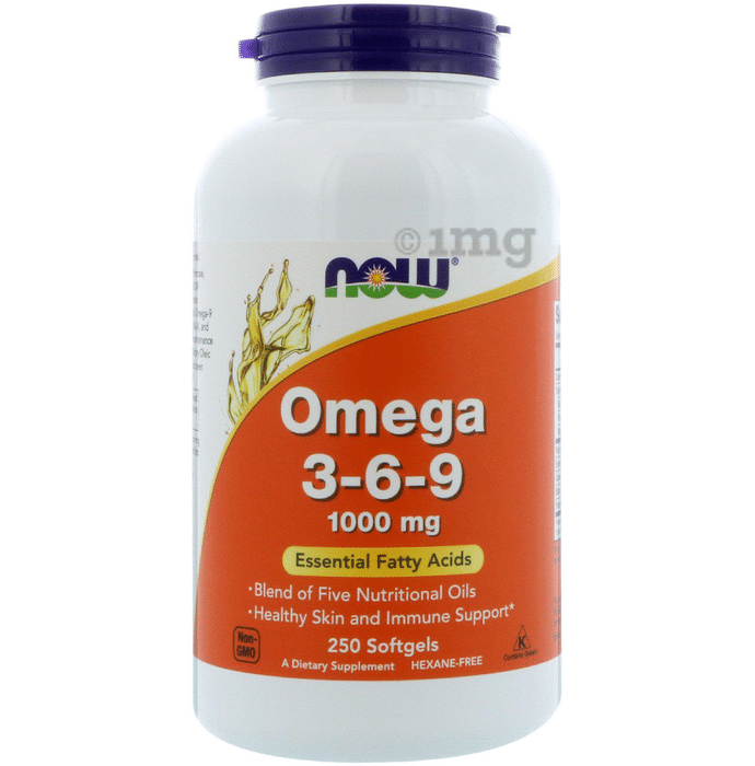 Now Omega 3-6-9 1000mg |  With Essential Fatty Acids | Softgel for Skin & Immunity