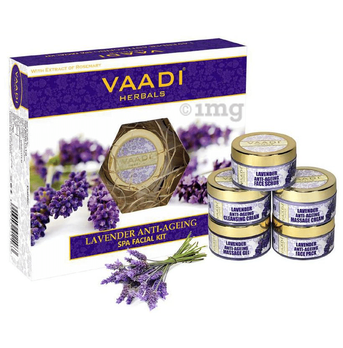 Vaadi Herbals Lavender Anti-Ageing Spa Facial Kit with Rosemary Extract 270gm