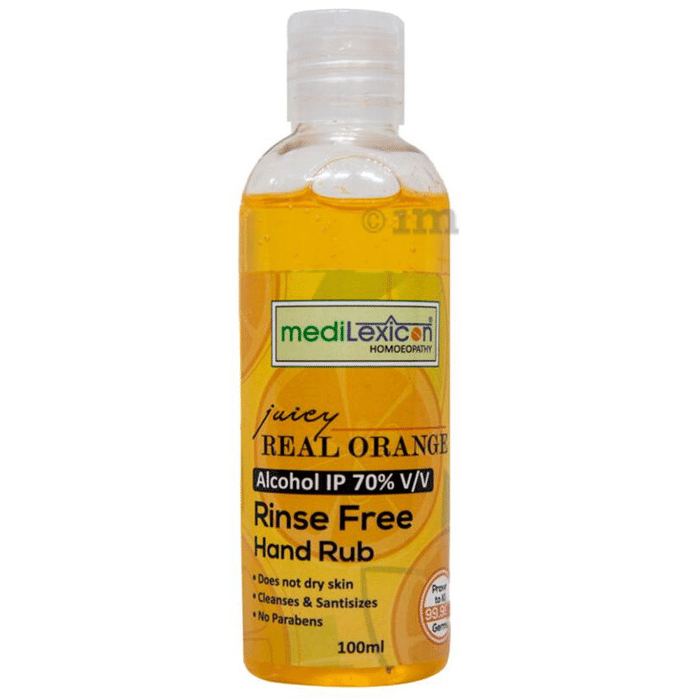 Medilexicon Rinse Free Hand Rub Sanitizer Juicy Real Orange