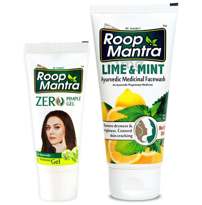 Roop Mantra  Combo Pack of Zero Pimple Gel 15gm & Lime Mint Face Wash 50ml