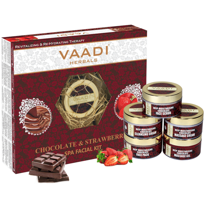 Vaadi Herbals Deep-Moisturising Chocolate Spa Facial Kit with Strawberry Extract 270gm