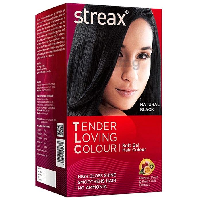 Streax Tender Loving Soft Gel Hair Colour Natural Black
