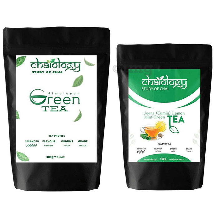 Chaiology Combo Pack of Himalayan Green Tea 300gm and Jeera Lemon Mint Green Tea 150gm