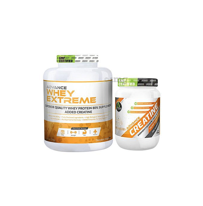 Advance Nutratech Combo Pack of Whey Extreme Protein Chocolate 2kg and Creatine Unflavored 300gm