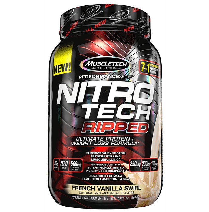 Muscletech Performance Series Nitro Tech Ripped Ultimate Protein+Weight Loss Formula French Vanilla Swirl