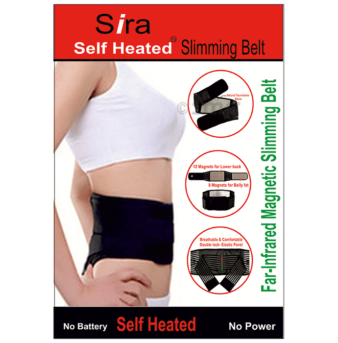 Sira Self Heated Tourmaline Slimming Belt XXL Black