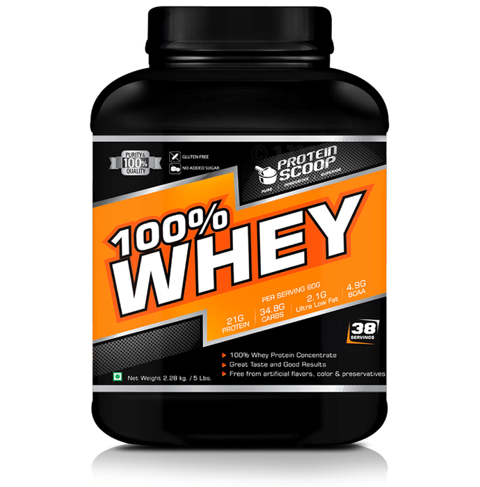 Protein Scoop 100% Whey Protein Concentrate Powder Vanilla