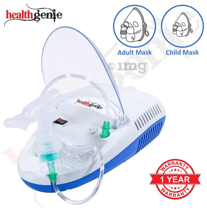 Healthgenie Compressor Complete Kit with Child and Adult Masks Nebulizer White