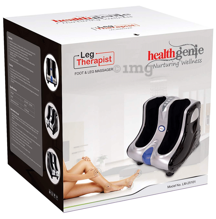 Healthgenie Foot & Leg Massager with Kneading and Vibration Functions Silver