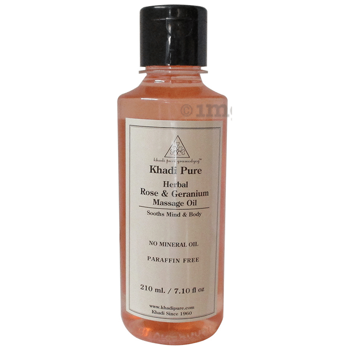 Khadi Pure Herbal Rose & Geranium Massage Oil