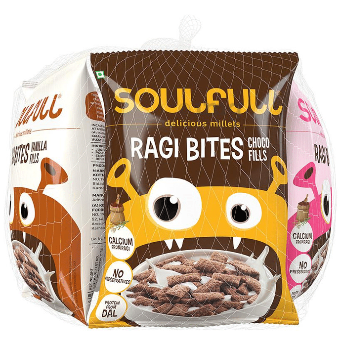 Tata Soulfull Combo Pack of Ragi Bites (22gm Each) Choco & Vanilla