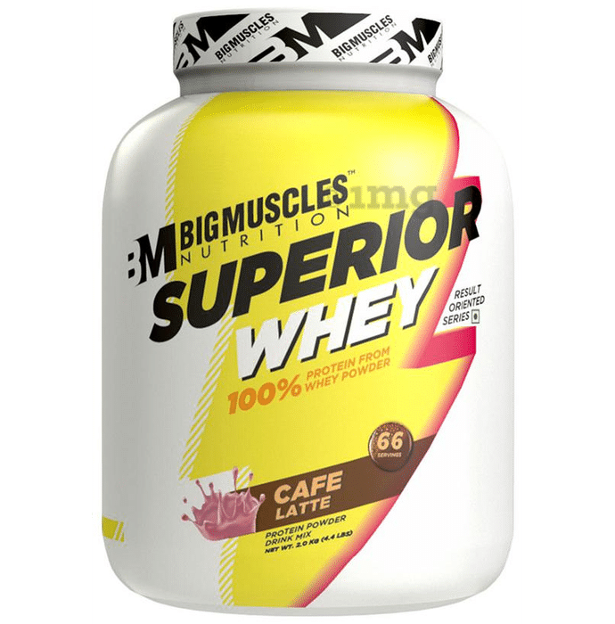 Big  Muscles Superior Whey Protein Powder Cafe Latte