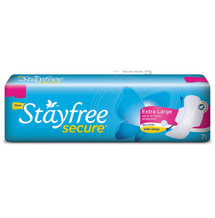 Stayfree Secure Sanitary Pads with Wings | Size XL