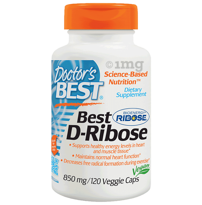 Doctor's Best D-Ribose 850mg Veggie Capsule | For Healthy Heart, Muscles & Energy Production
