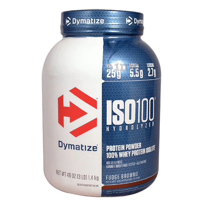 Dymatize Nutrition ISO 100 Hydrolyzed 100% Whey Protein Isloate Powder Fudge Brownie