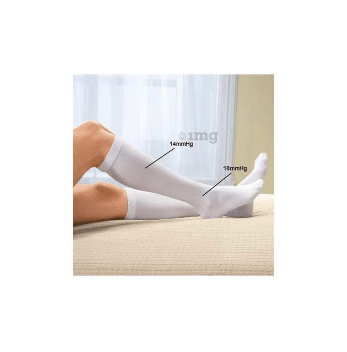 Presens OTC311 Knee Length Anti Embolism Medical Compression Stocking Large White