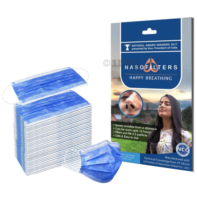 Nasofilters Combo Pack of 72 Nasofilters (3 Monthly Pack) & 3 Ply Surgical Mask (100 Pcs)