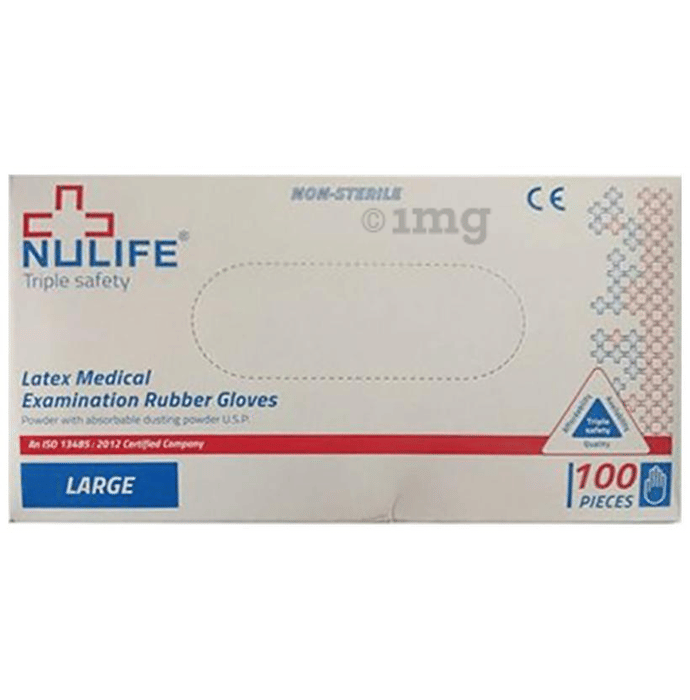 Nulife Latex Medical Examination Powdered Gloves Large Buy box of 100