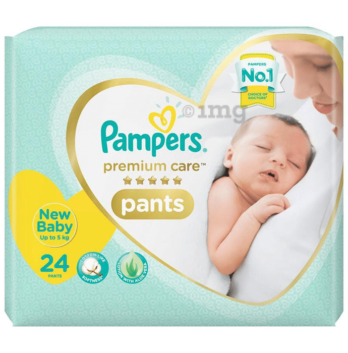 Pampers Premium Care Pants with Aloe Vera & Cotton-Like Softness | Size NB