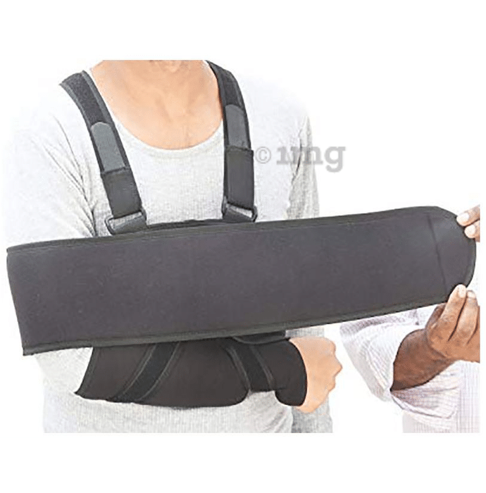 Wonder Care Breathable Mesh Shoulder Arm Sling Support Brace with Adjustable Strap Universal Black