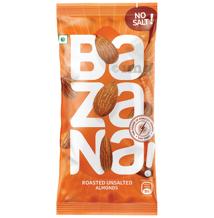 Bazana Unsalted Roasted Almonds (15gm Each)