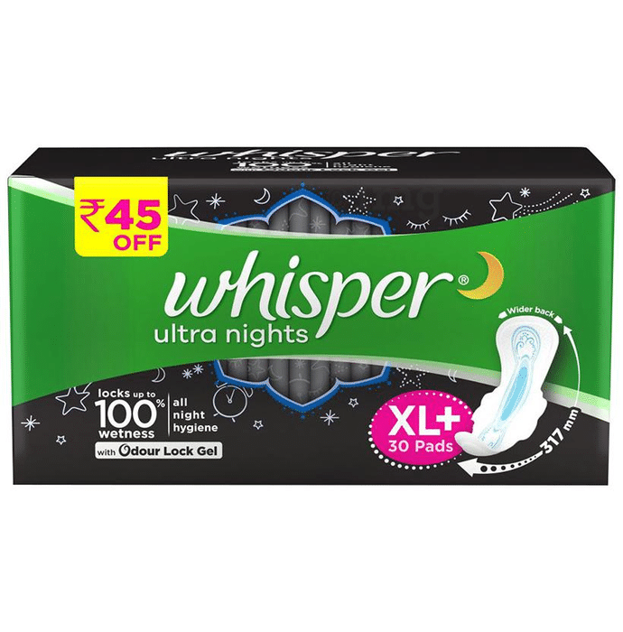 Whisper Ultra Nights Wings Sanitary Pads XL Plus