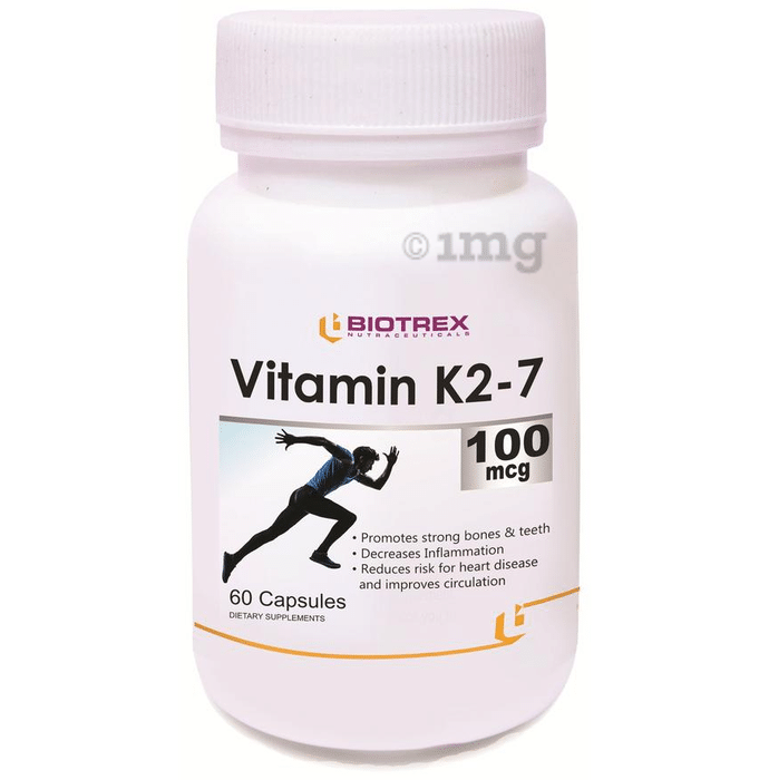 Biotrex 100mcg Vitamin K2-7 Capsule for Bone, Teeth & Heart Health