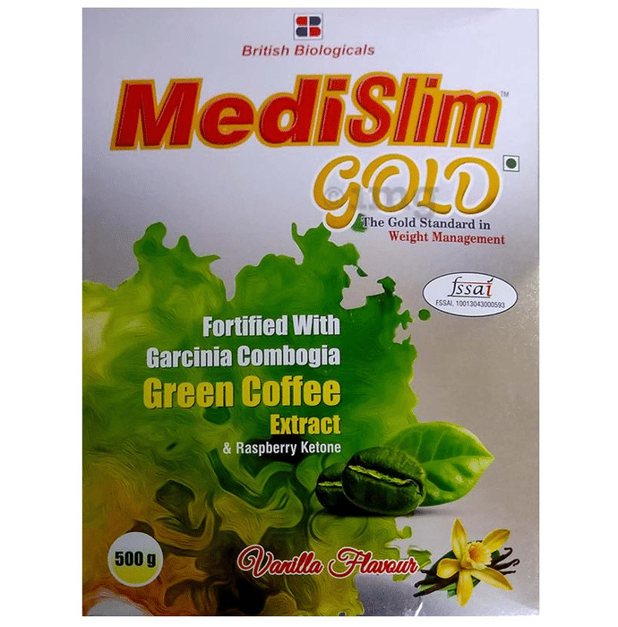 Medislim Gold with Garcinia & Green Coffee Extract for Weight Management | Flavour Powder Vanilla