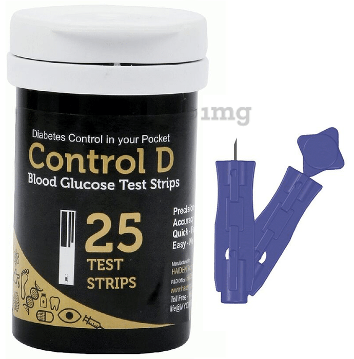 Control D Combo Pack of 25 Test Strips and 25 Lancets