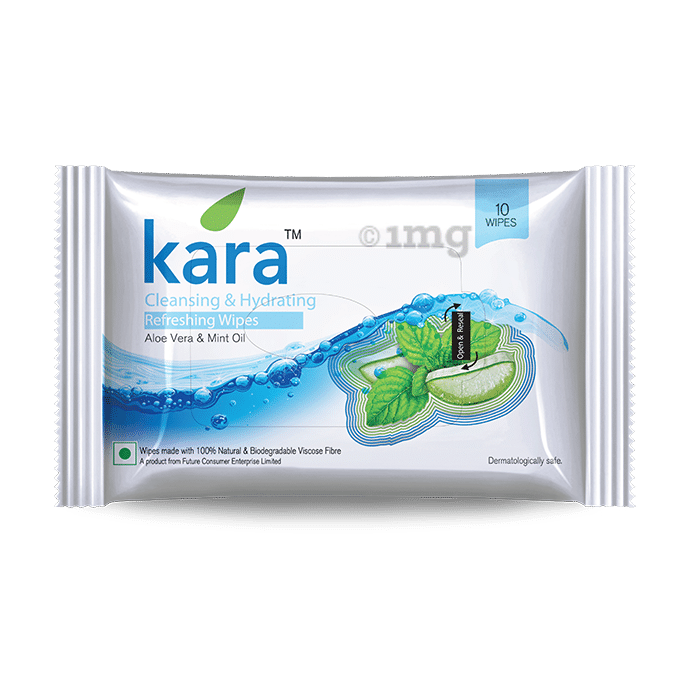 Kara Cleansing and Hydrating Aloe Vera and Mint Oil Wipes
