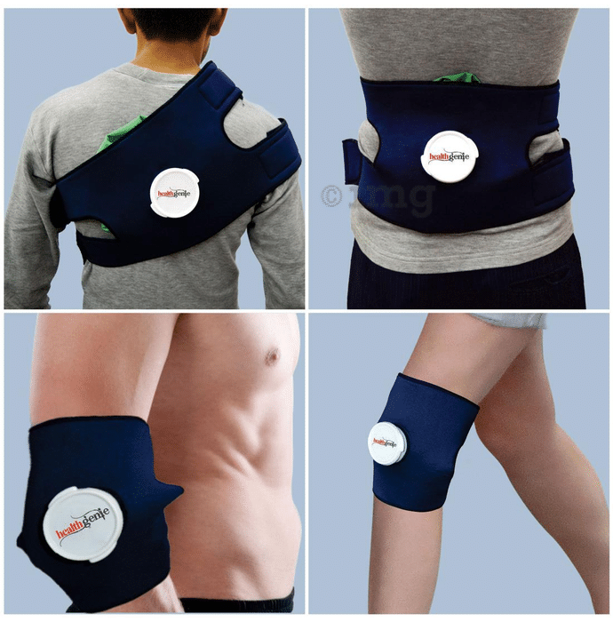 Healthgenie Combo Pack of Hot & Cold Pain Relief Ice Bag Pack with Adjustable Wrap & Extension Band