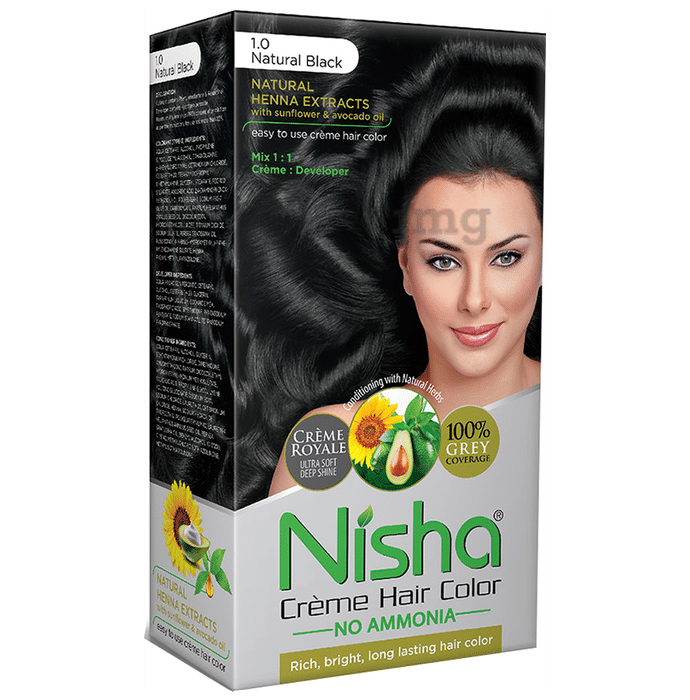 Nisha Creme Hair Color Natural Black