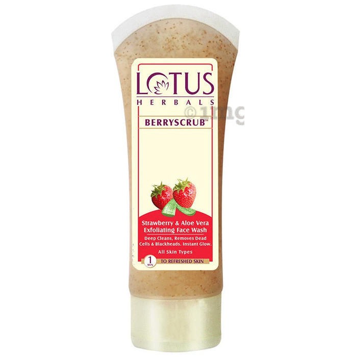 Lotus Herbals Berryscrub Strawberry and Aloe Vera Exfoliating Face Wash