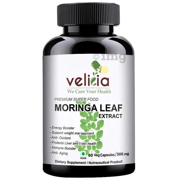 Velicia Moringa Leaf Extract 500mg Veg Capsule