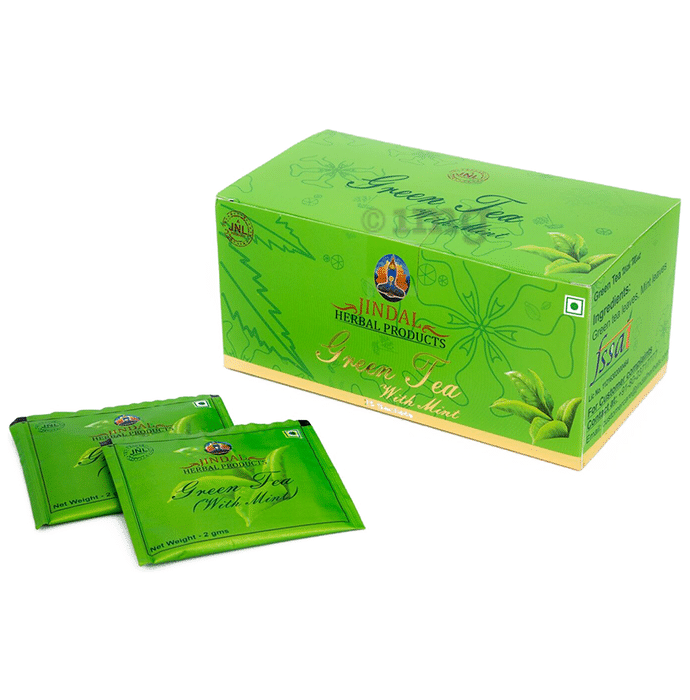 Jindal Herbal Green Tea with Mint (2gm Each Sachet)
