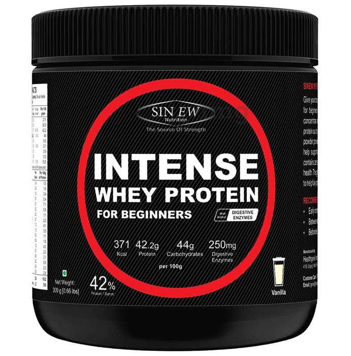Sinew Nutrition Intense Whey Protein for Beginners with Digestive Enzymes Vanilla