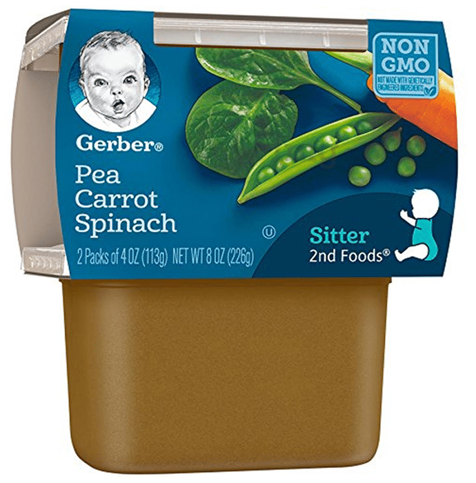 Gerber Sitter 2nd Food (113gm Each) Pea Carrot Spinach