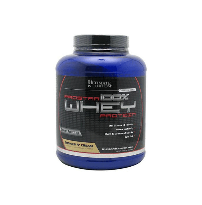 Ultimate Nutrition Prostar 100% Whey Protein for Muscle Recovery | Flavour Cookies & Cream Powder