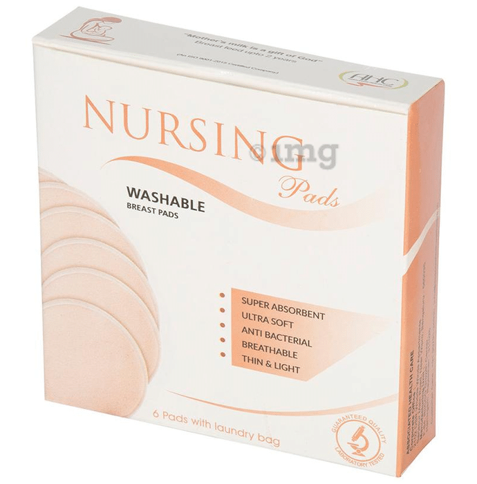 AHC Washable Nursing Breast Pads with Laundry Bag Pale Pink
